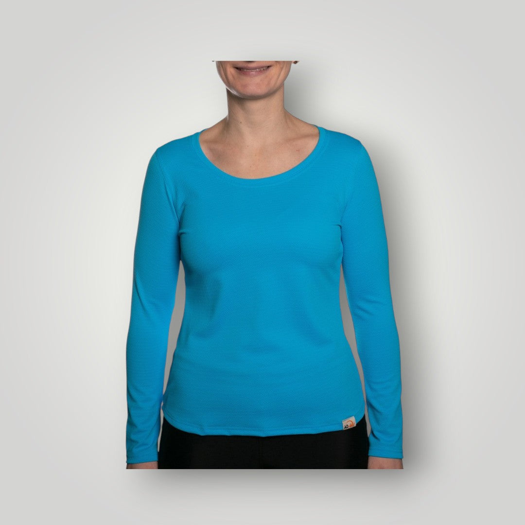 Damen UV Sonnenschutzshirt Langarm Piqué Stoff