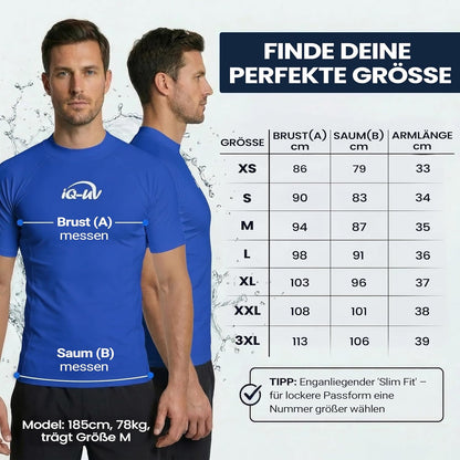UV Shirt Slim Fit Herren Schwimmen und Schnorcheln