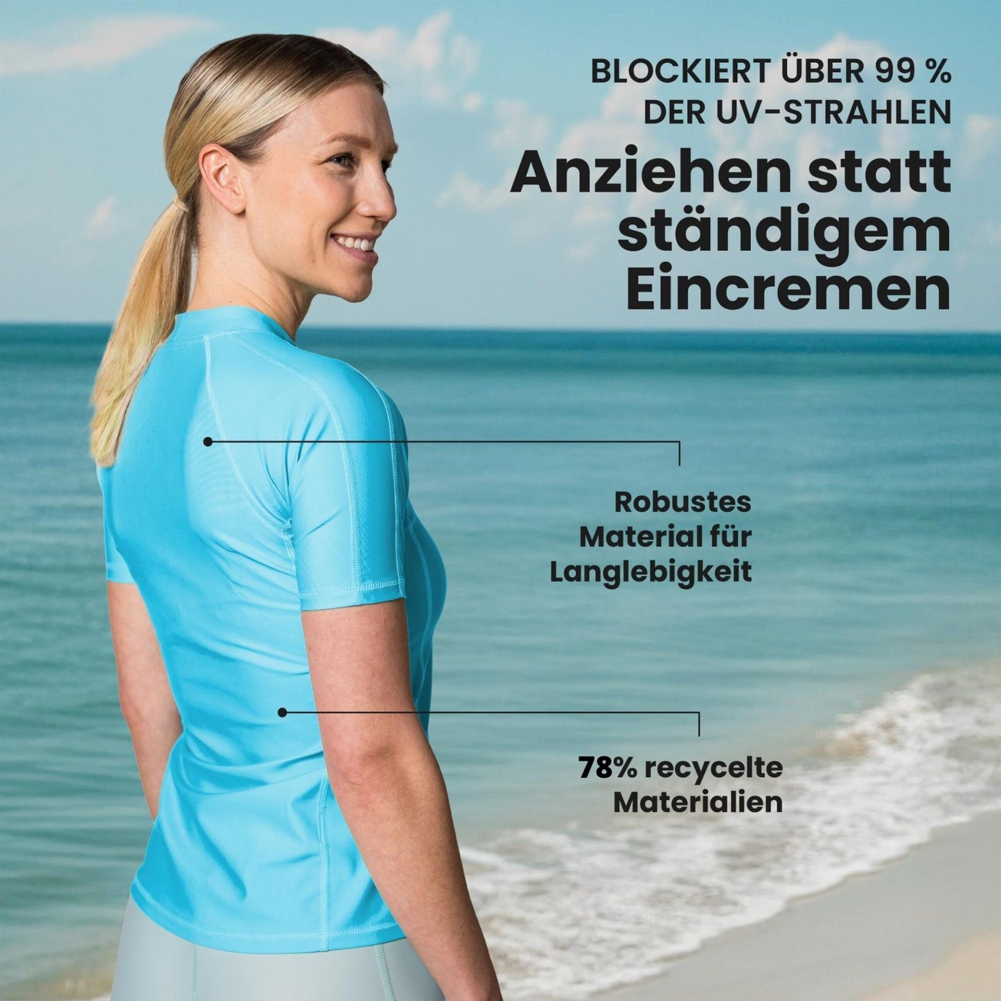 Damen UV Shirt Slim Fit Damen Schwimmen und Schnorcheln