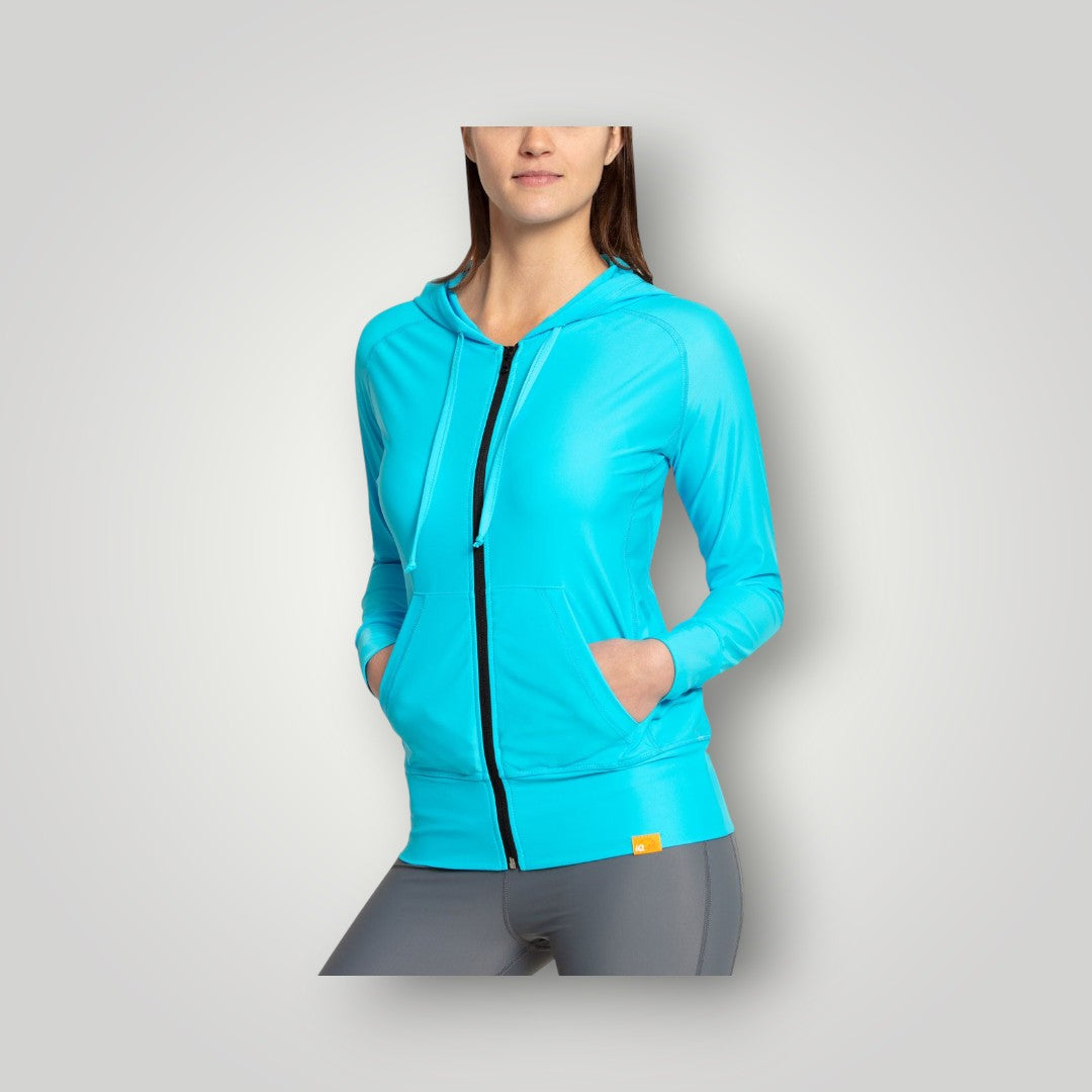 Elastische Kapuzenjacke mit Sonnenschutz Damen