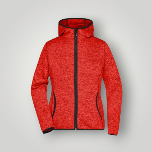 Damen Strickfleece Kapuzenjacke